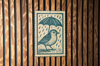 Whimsical Bird with Umbrella Metal Sign – Vintage Stamp Style Wall Art for Garden, Porch, or Rustic Home Decor — photo 3