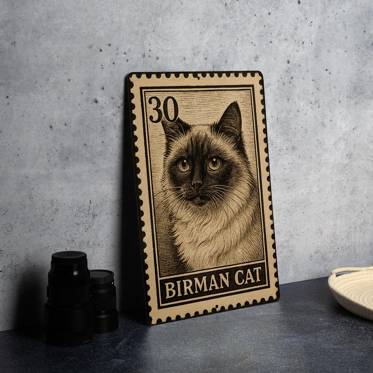 Birman Cat Metal Sign – Vintage Stamp Style Wall Art for Cat Lovers, Rustic Home Decor, Gift for Pet Owners — photo 4