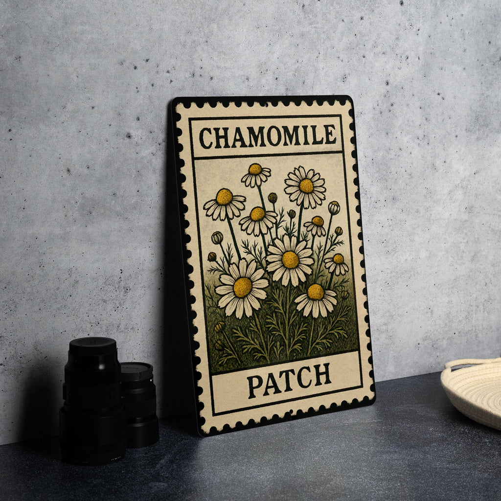 Chamomile Patch Metal Sign – Vintage Botanical Wall Art, Rustic Garden Decor, Floral Stamp Style Tin Sign for Kitchen or Porch — photo 4