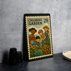 Children’s Garden Metal Sign – Vintage Stamp Style Wall Art for Kids Outdoor Play Area, Weatherproof Yard Decor — photo 4