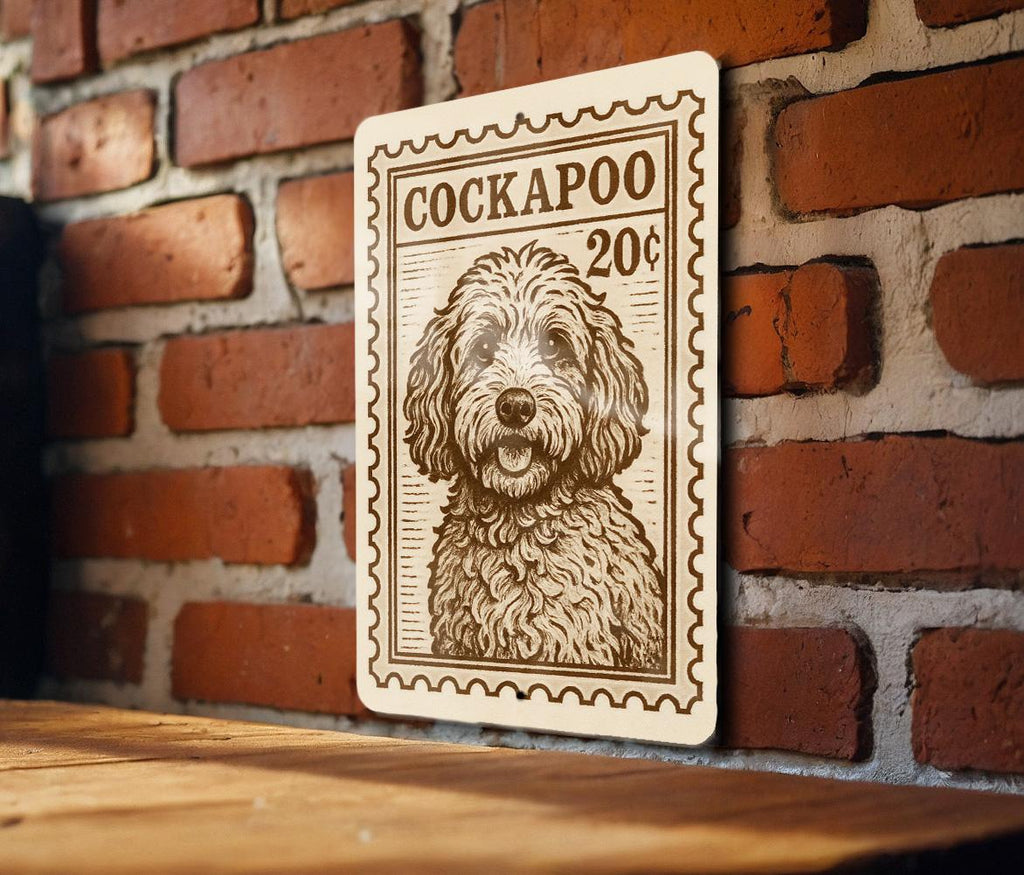 Cockapoo Metal Sign – Vintage Stamp Style Dog Wall Art, Rustic Pet Decor, Cockapoo Gift for Dog Lovers, Indoor Outdoor Sign — photo 2