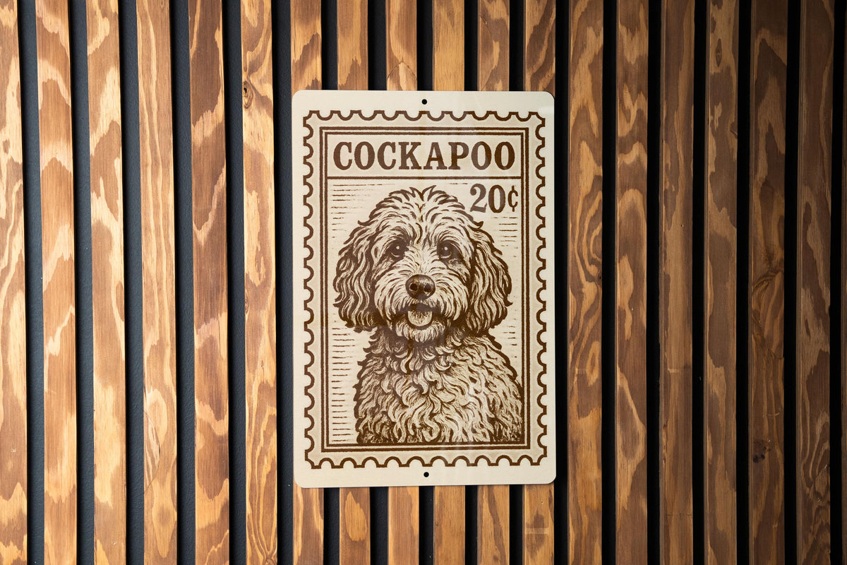 Cockapoo Metal Sign – Vintage Stamp Style Dog Wall Art, Rustic Pet Decor, Cockapoo Gift for Dog Lovers, Indoor Outdoor Sign — photo 3