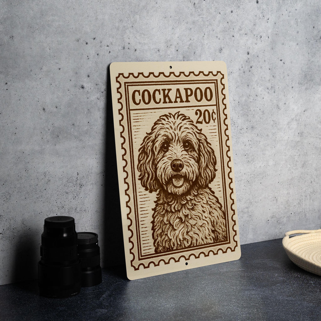 Cockapoo Metal Sign – Vintage Stamp Style Dog Wall Art, Rustic Pet Decor, Cockapoo Gift for Dog Lovers, Indoor Outdoor Sign — photo 4