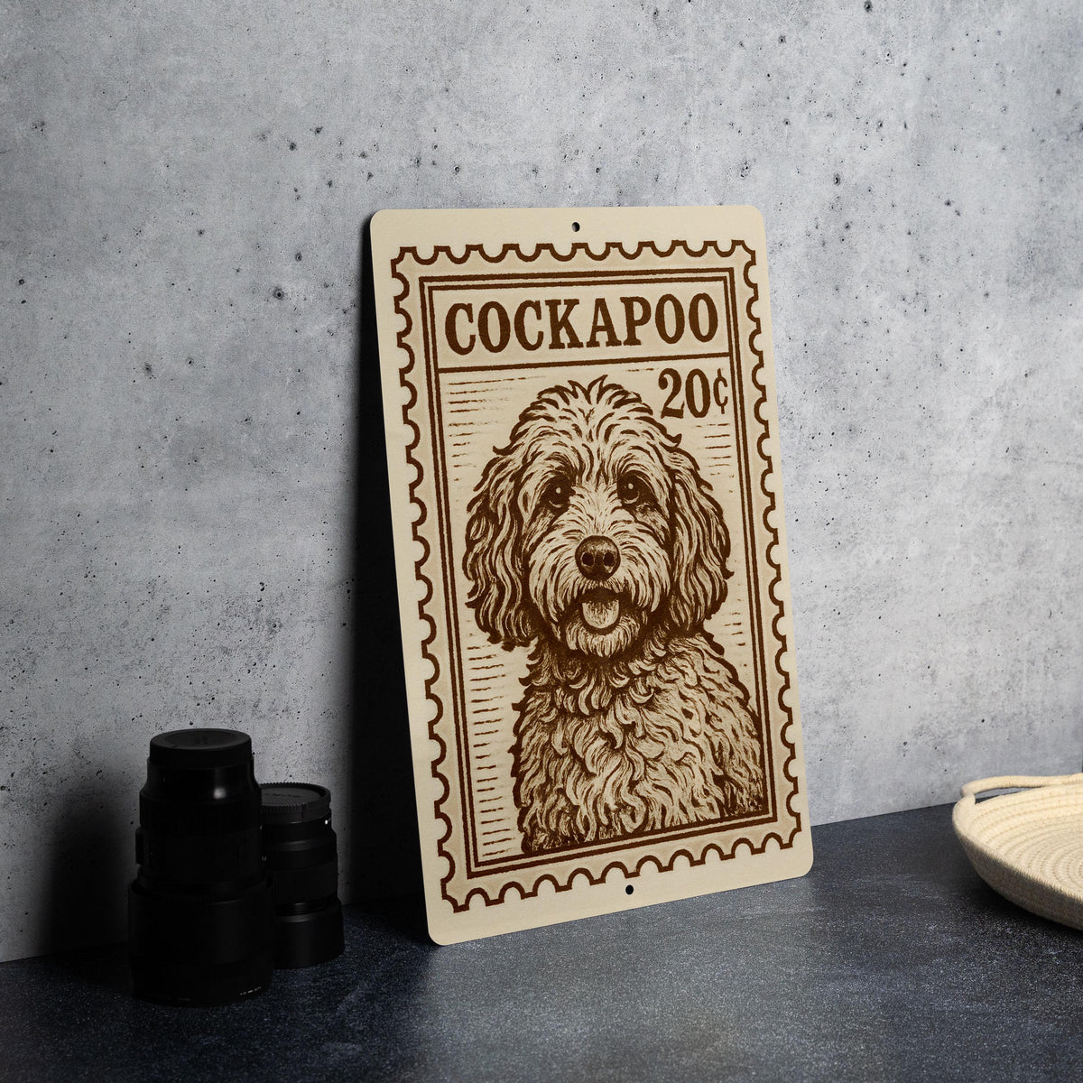 Cockapoo Metal Sign – Vintage Stamp Style Dog Wall Art, Rustic Pet Decor, Cockapoo Gift for Dog Lovers, Indoor Outdoor Sign — photo 4