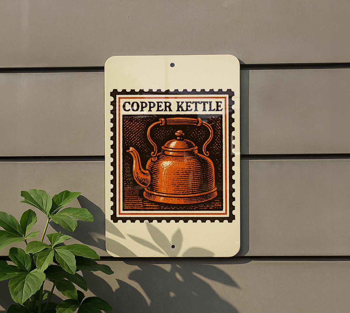 Vintage Copper Kettle Metal Sign – Rustic Kitchen Wall Decor, Stamp Style Retro Tin Sign for Farmhouse or Coffee Bar — photo 5