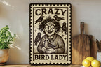 Crazy Bird Lady Metal Sign – Vintage Stamp Style Wall Art for Bird Lovers, Funny Rustic Home Decor, Gift for Birdwatchers — photo 1