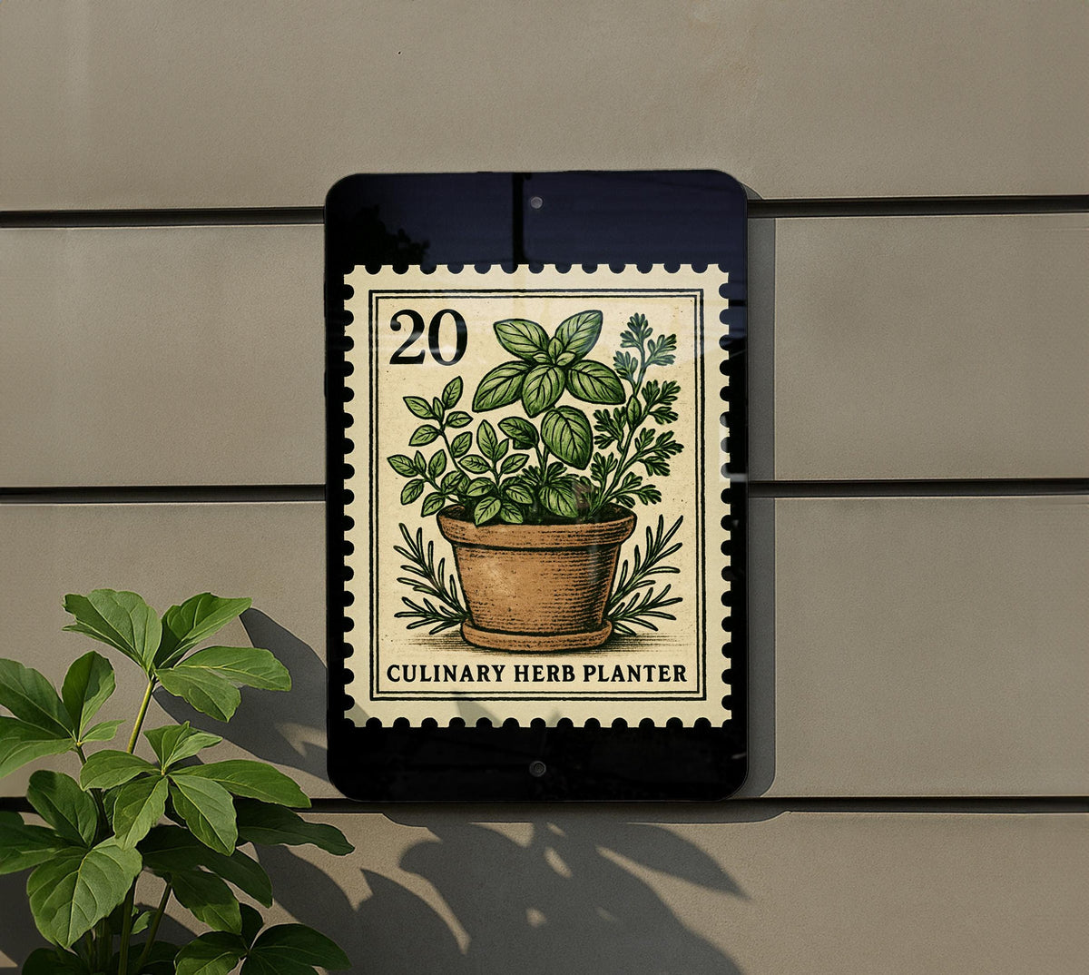Rustic Culinary Herb Planter Metal Sign – Vintage Kitchen Wall Decor, Botanical Stamp Art for Garden or Home Chef Gift — photo 5