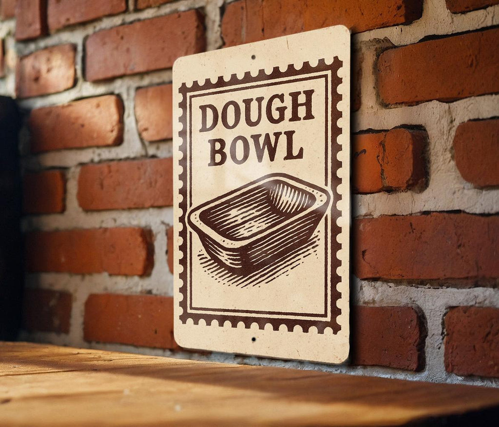 Rustic Dough Bowl Stamp Style Metal Sign – Farmhouse Kitchen Wall Art Decor, Vintage-Inspired Home Accent Gift — photo 3