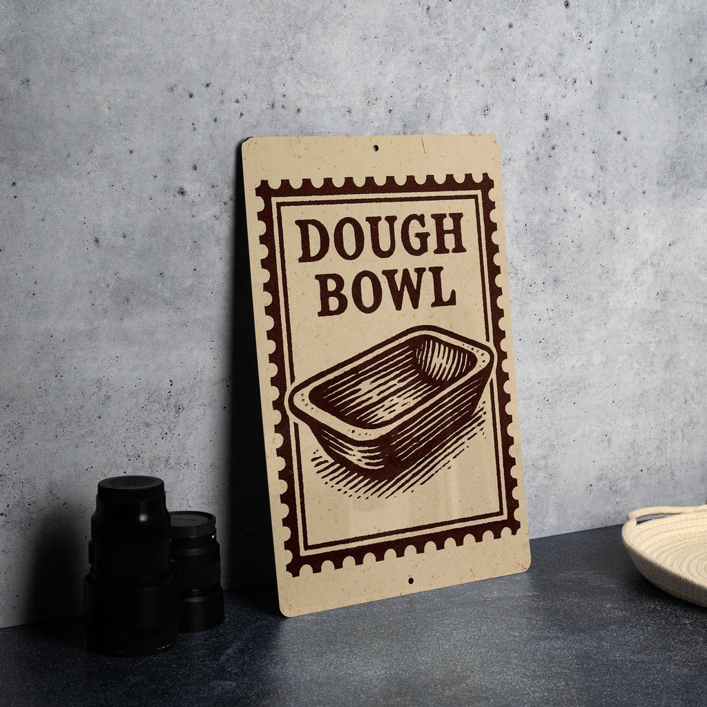 Rustic Dough Bowl Stamp Style Metal Sign – Farmhouse Kitchen Wall Art Decor, Vintage-Inspired Home Accent Gift — photo 4