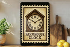 Farmhouse Clock Metal Sign – Vintage Stamp Style Wall Decor, Rustic Kitchen or Living Room Art, Country Home Accent — photo 3