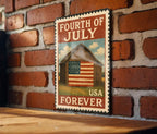 Fourth of July Barn Flag Metal Sign – Rustic Patriotic Stamp Style Wall Decor for Farmhouse or Americana Home — photo 1