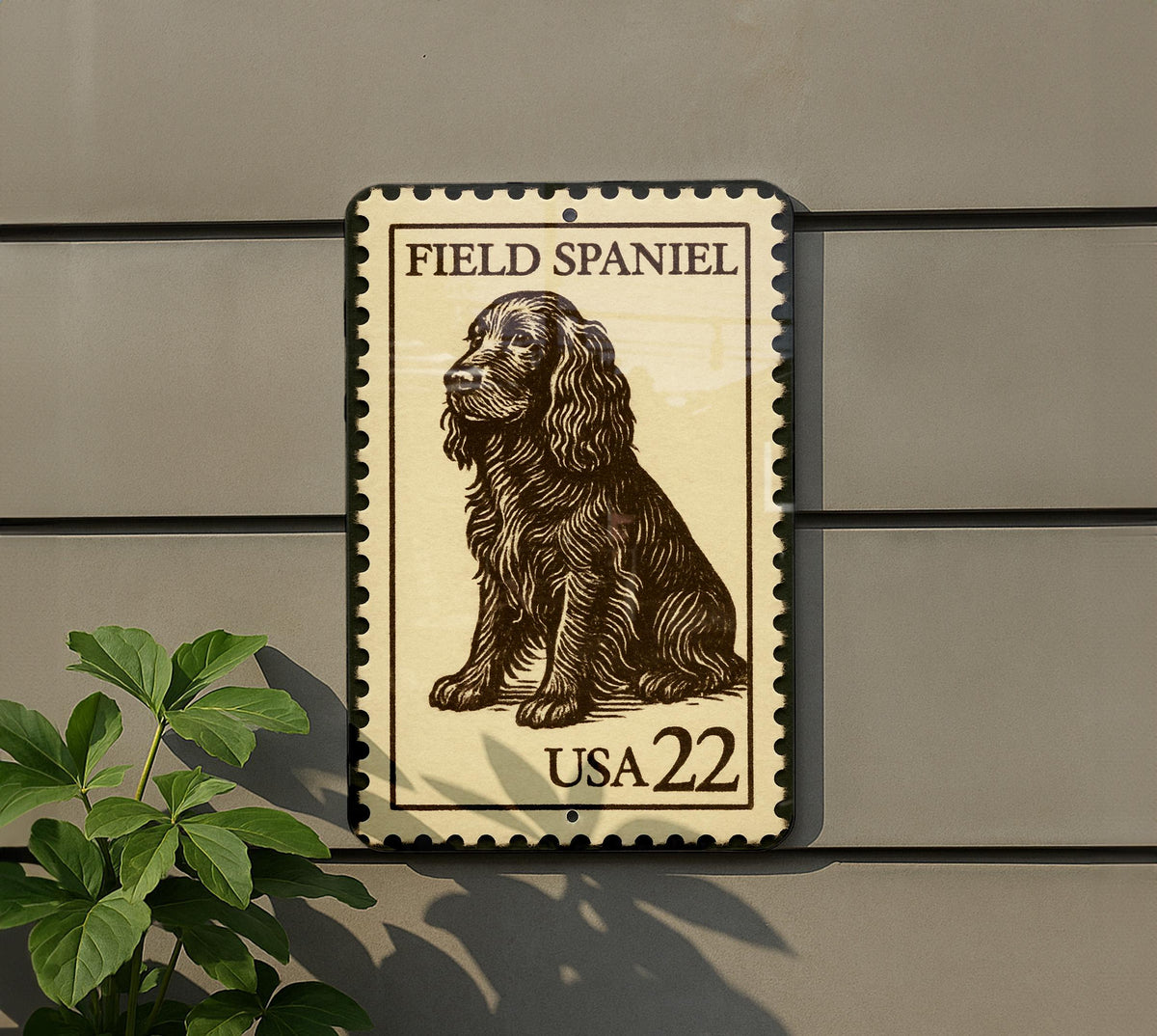 Field Spaniel Metal Sign – Vintage Dog Wall Art, Rustic Farmhouse Decor, Retro Stamp Style Kennel Sign for Pet Lovers — photo 5