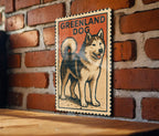 Greenland Dog Metal Sign Vertical | Vintage Stamp Style Wall Art | Rustic Nordic Dog Decor for Cabin, Kennel, or Gift — photo 1