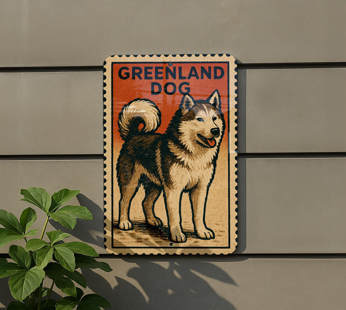 Greenland Dog Metal Sign Vertical | Vintage Stamp Style Wall Art | Rustic Nordic Dog Decor for Cabin, Kennel, or Gift — photo 5