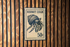 Hermit Crab Metal Sign – Coastal Nautical Wall Art, Beach House Decor, Vintage Stamp Style Ocean Animal Sign — photo 2