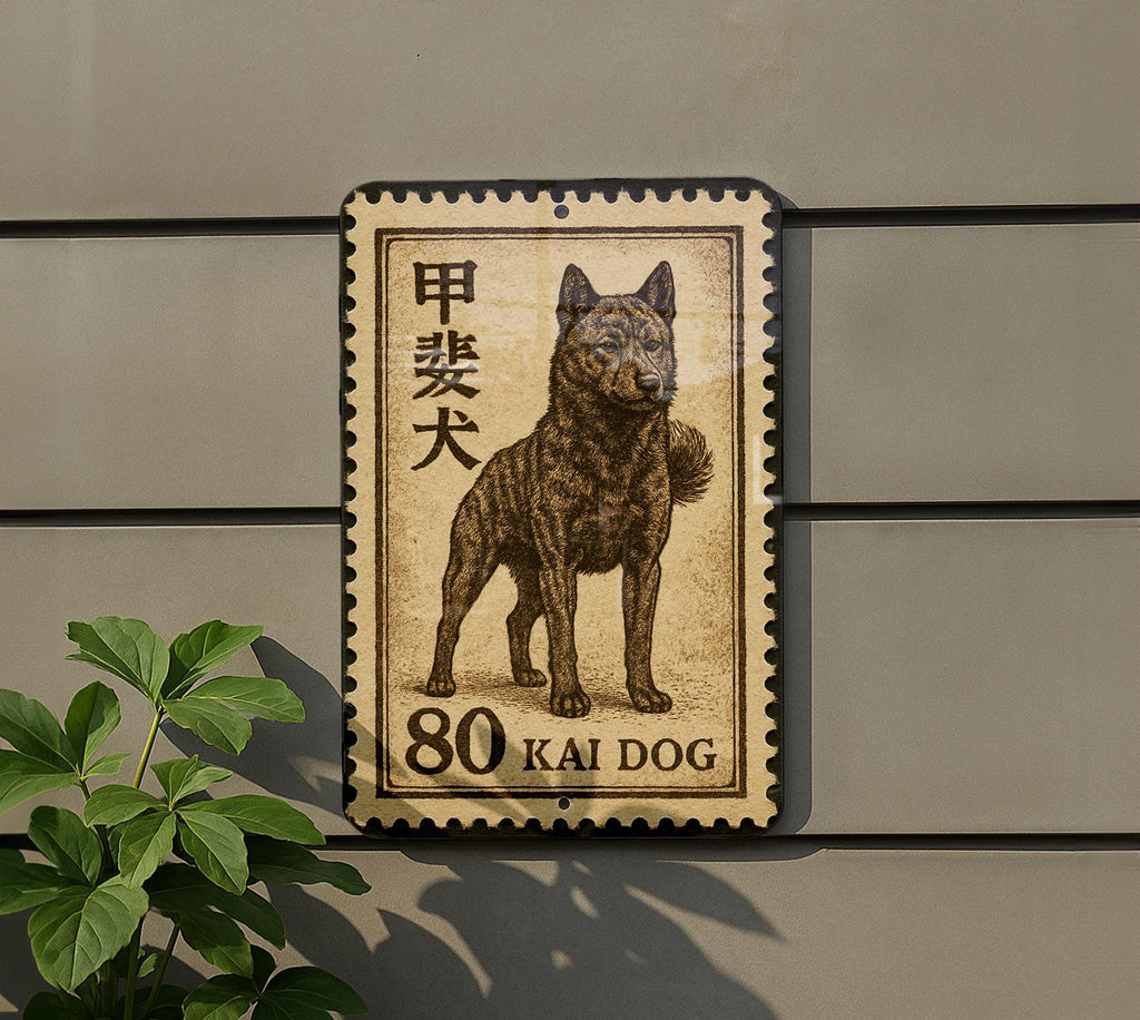 Kai Dog Metal Sign – Japanese Dog Breed Wall Art, Rustic Stamp Style Decor, Vintage Pet Lover Gift, Outdoor or Indoor Sign — photo 5