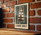 Ladder Shelf Metal Sign – Vintage Stamp Style Wall Art, Rustic Home Decor, Industrial Bookshelf Tin Sign Gift — photo 1