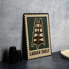 Ladder Shelf Metal Sign – Vintage Stamp Style Wall Art, Rustic Home Decor, Industrial Bookshelf Tin Sign Gift — photo 4