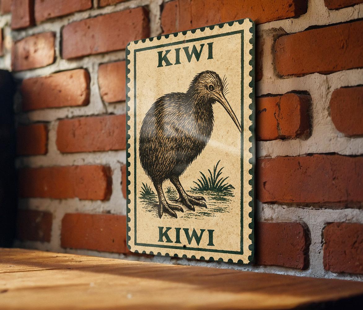 Kiwi Stamp Style Metal Sign – Vintage Vertical Wall Art, Fruit Kitchen Decor, Retro Tin Poster, Farmhouse Home Sign — photo 3