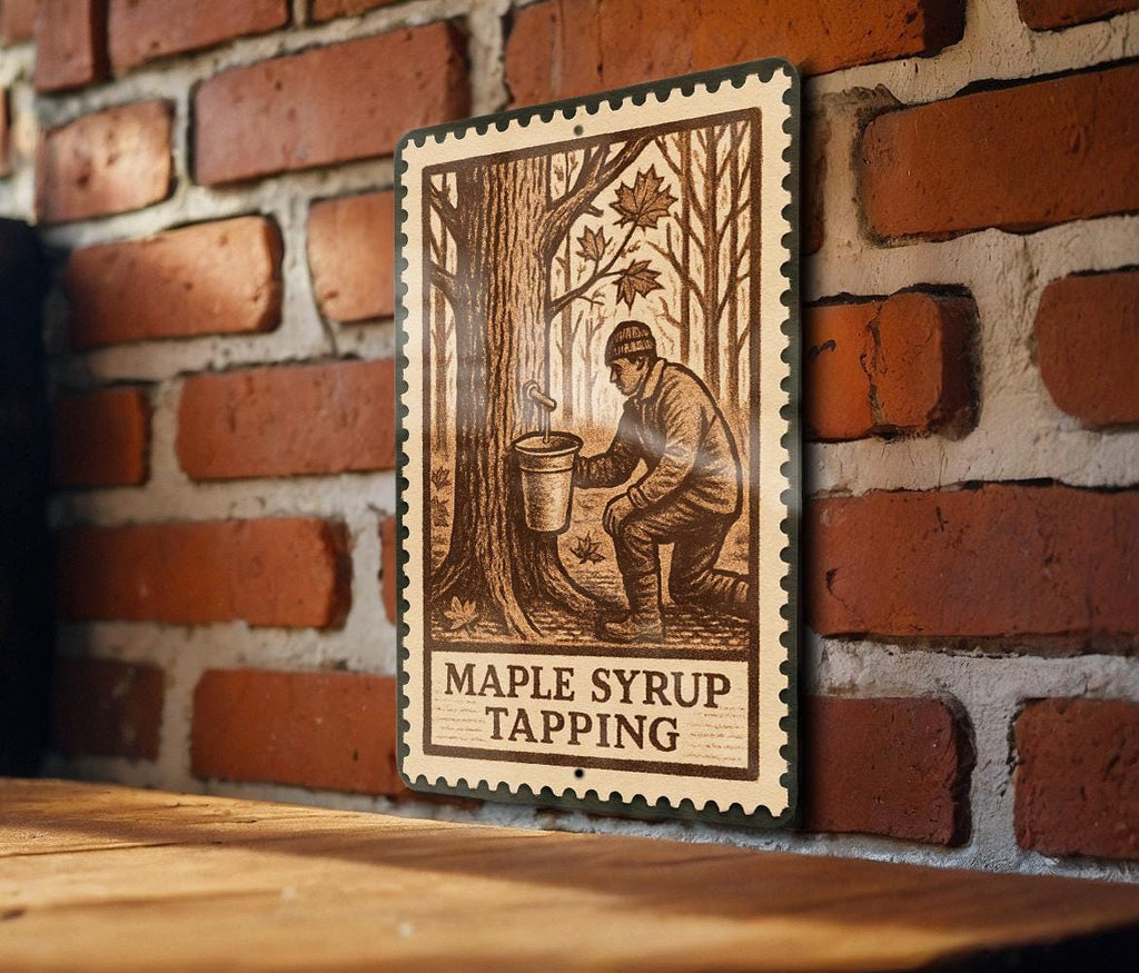 Maple Syrup Tapping Metal Sign – Rustic Stamp Style Wall Art for Cabin, Farmhouse, Sugar Shack, Country Kitchen Decor — photo 3