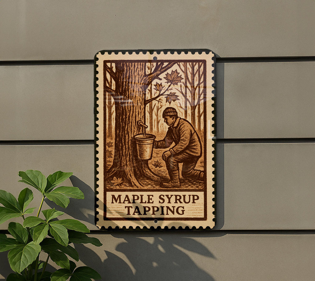 Maple Syrup Tapping Metal Sign – Rustic Stamp Style Wall Art for Cabin, Farmhouse, Sugar Shack, Country Kitchen Decor — photo 5