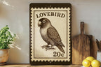 Lovebird Metal Sign – Vintage Stamp Style Wall Art, Rustic Bird Decor, Romantic Tin Sign for Home or Garden Display — photo 3
