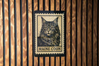 Maine Coon Cat Metal Sign – Vintage Stamp Style Wall Art Décor for Cat Lovers, Rustic Tin Sign for Home or Office — photo 2