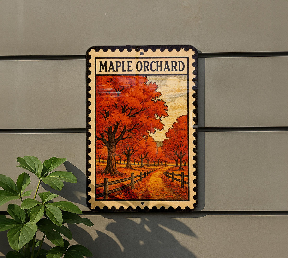 Maple Orchard Metal Sign – Rustic Farmhouse Decor, Vintage Stamp Style Wall Art, Country Kitchen or Garden Sign — photo 5
