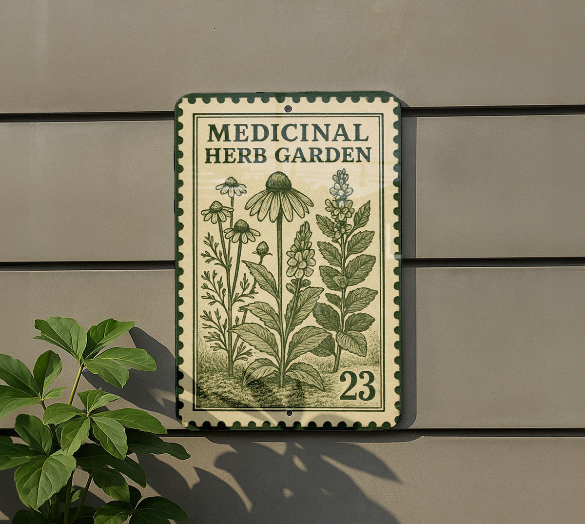 Medicinal Herb Garden Metal Sign – Vintage Stamp Style Botanical Wall Art for Kitchen, Apothecary, or Garden Décor — photo 5