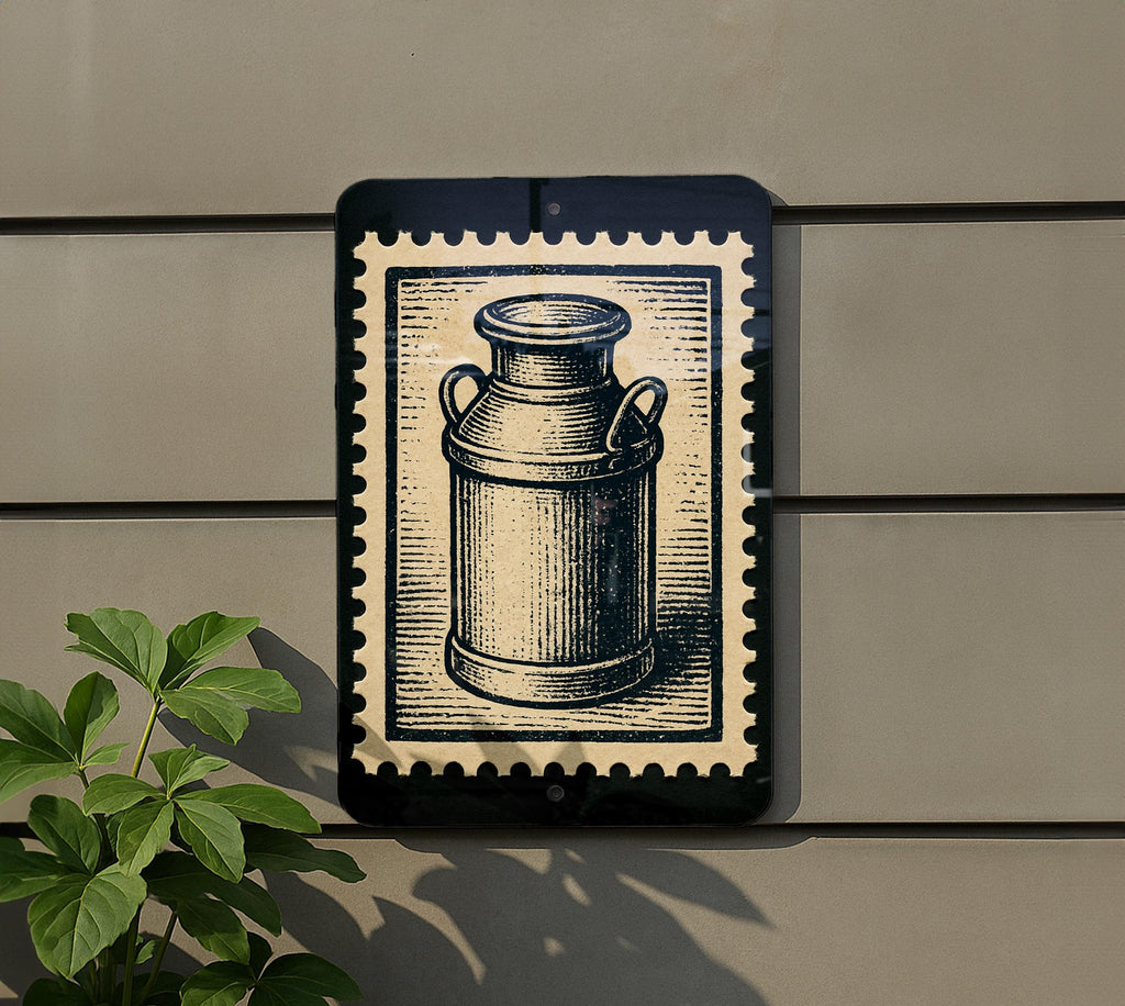 Vintage Milk Churn Metal Sign – Rustic Farmhouse Kitchen Wall Art, Country Dairy Decor, Retro Stamp Style Tin Plaque — photo 5
