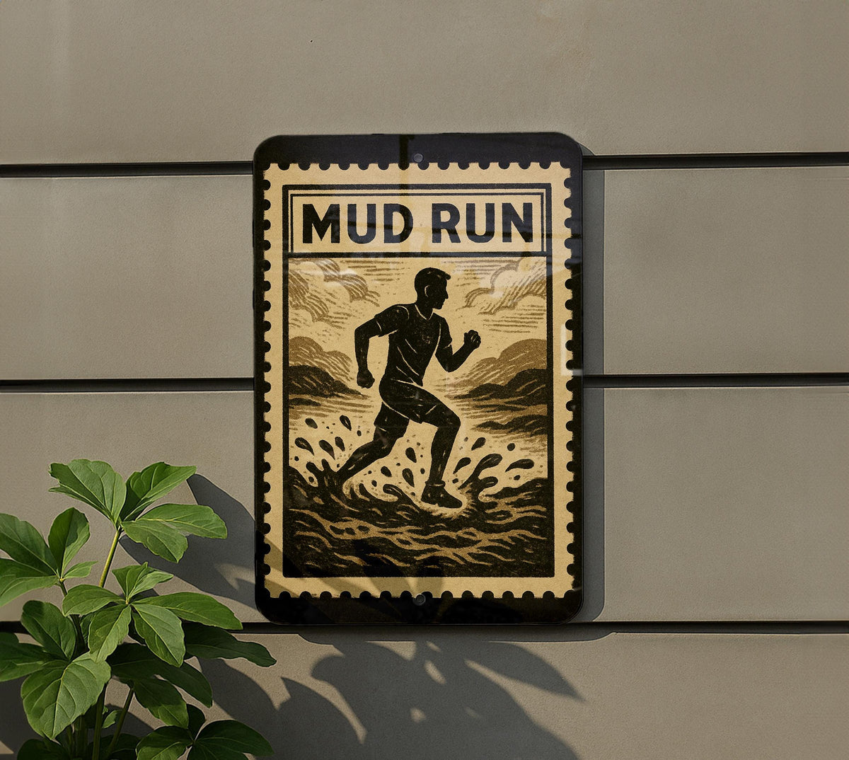 Mud Run Stamp Style Metal Sign – Rustic Obstacle Course Wall Art, Adventure Race Decor, Gift for Runners, Man Cave Sign — photo 5