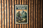 Mountain Hiking Metal Sign – Vintage Stamp Style Wall Art for Cabin, Rustic Outdoor Decor, Nature Lover Gift — photo 3