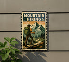 Mountain Hiking Metal Sign – Vintage Stamp Style Wall Art for Cabin, Rustic Outdoor Decor, Nature Lover Gift — photo 5