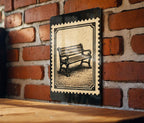 Vintage Park Bench Metal Sign – Rustic Stamp Style Wall Art for Porch, Garden, Patio, Outdoor Décor, Weathered Look — photo 3