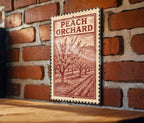 Peach Orchard Metal Sign – Vintage Farmhouse Wall Decor, Rustic Garden Art, Country Kitchen Stamp Style Artwork — photo 1