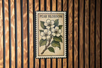 Pear Blossom Metal Sign – Vintage Stamp Style Wall Art, Botanical Floral Decor, Rustic Garden Aluminum Sign — photo 2