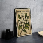 Pear Blossom Metal Sign – Vintage Stamp Style Wall Art, Botanical Floral Decor, Rustic Garden Aluminum Sign — photo 4