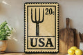 Vintage Pitchfork Metal Sign Stamp Style Art – Rustic Farmhouse Wall Decor, Barn Tool Illustration, Country Home Accent — photo 1