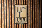 Vintage Pitchfork Metal Sign Stamp Style Art – Rustic Farmhouse Wall Decor, Barn Tool Illustration, Country Home Accent — photo 2
