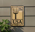 Vintage Pitchfork Metal Sign Stamp Style Art – Rustic Farmhouse Wall Decor, Barn Tool Illustration, Country Home Accent — photo 5