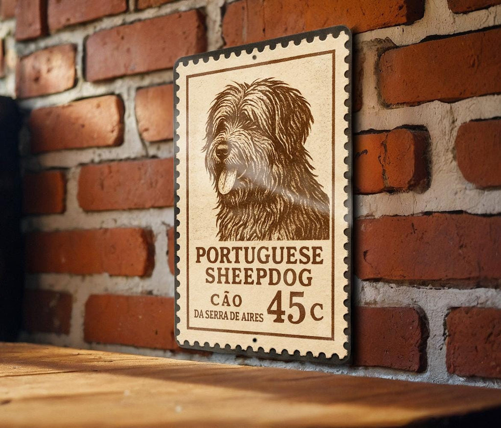 Portuguese Sheepdog Metal Sign – Vintage Stamp Style Wall Art, Rustic Dog Decor, Farmhouse Pet Lover Gift, Indoor Outdoor Plaque — photo 2