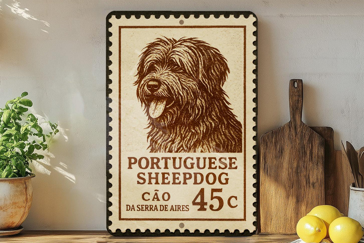 Portuguese Sheepdog Metal Sign – Vintage Stamp Style Wall Art, Rustic Dog Decor, Farmhouse Pet Lover Gift, Indoor Outdoor Plaque — photo 3
