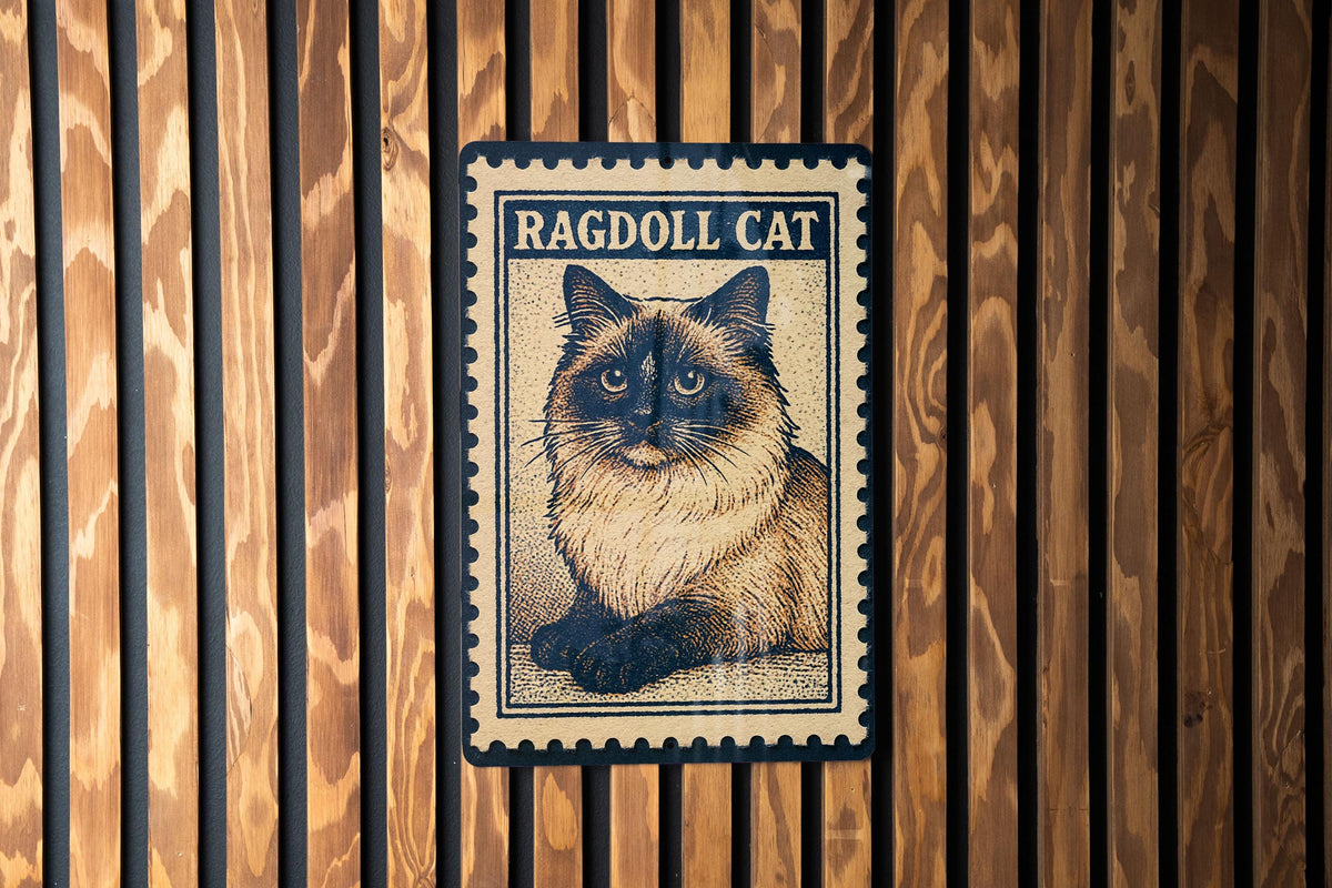 Ragdoll Cat Metal Sign – Vintage Stamp Style Wall Art for Cat Lovers, Rustic Home Decor, Gift for Pet Owners — photo 2