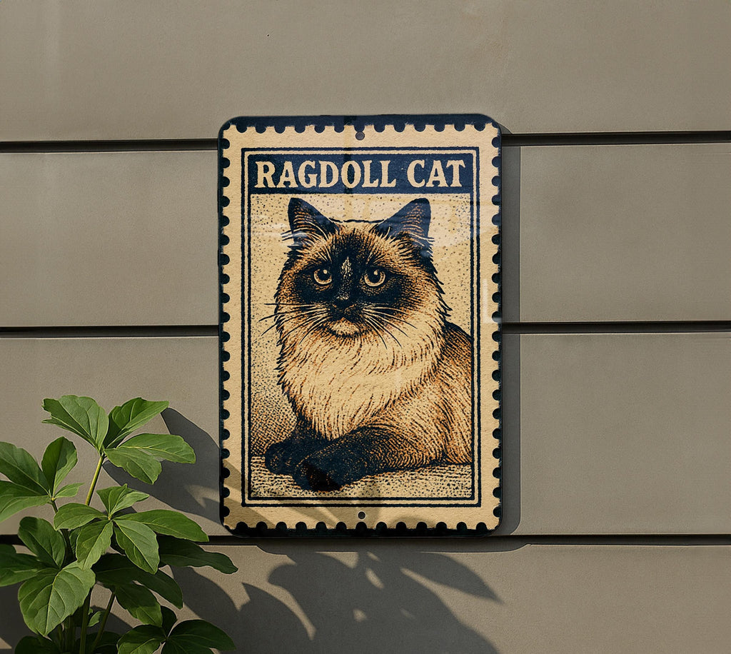 Ragdoll Cat Metal Sign – Vintage Stamp Style Wall Art for Cat Lovers, Rustic Home Decor, Gift for Pet Owners — photo 5