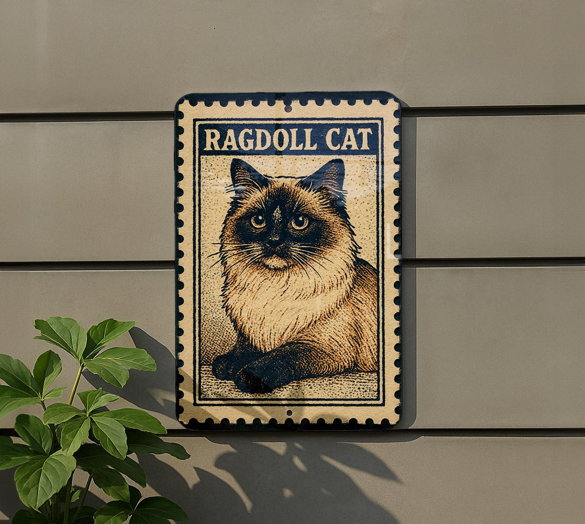 Ragdoll Cat Metal Sign – Vintage Stamp Style Wall Art for Cat Lovers, Rustic Home Decor, Gift for Pet Owners — photo 5