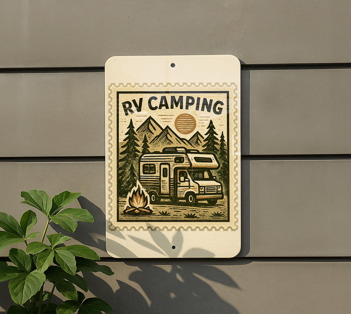 Vintage RV Camping Metal Sign – Retro Stamp Style Camper Decor for Trailer, Campsite, Cabin, or Outdoor Adventure Gift — photo 5