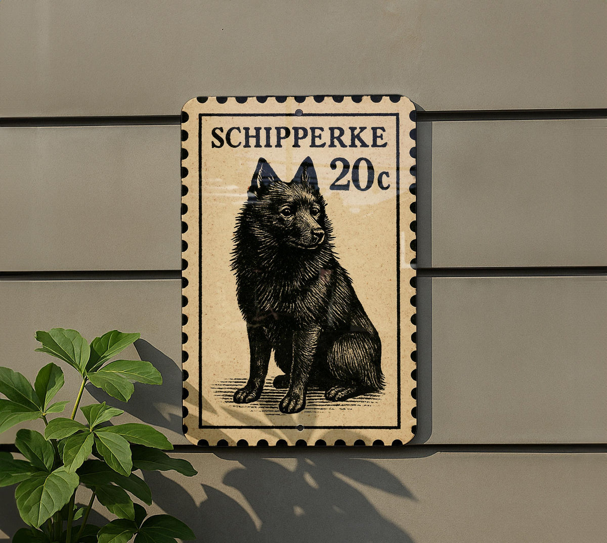 Schipperke Dog Metal Sign – Vintage Stamp Style Wall Art, Vertical 23" Rustic Home Decor for Dog Lovers, Gift for Pet Owners — photo 5