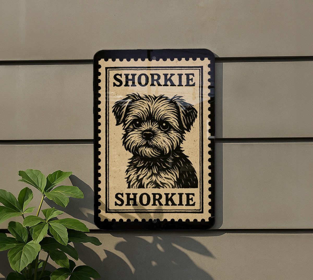 Shorkie Metal Sign – Vintage Stamp Style Dog Wall Art, Rustic Home Decor, Pet Lover Gift, Shorkie Silhouette Tin Sign — photo 5