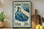 Snow Tubing Metal Sign – Vintage Stamp Style Winter Decor for Cabin, Lodge, Ski Resort, Rustic Wall Art Gift — photo 2