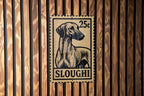 Sloughi Dog Metal Sign Vertical 23" – Vintage Stamp Style Wall Art for Dog Lovers, Rustic Home or Kennel Decor — photo 1